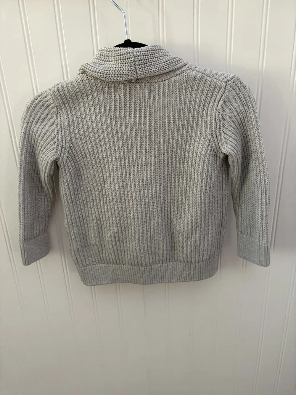 Shawl-Collar Knit Toddler Cardigan Jacket - Light Gray